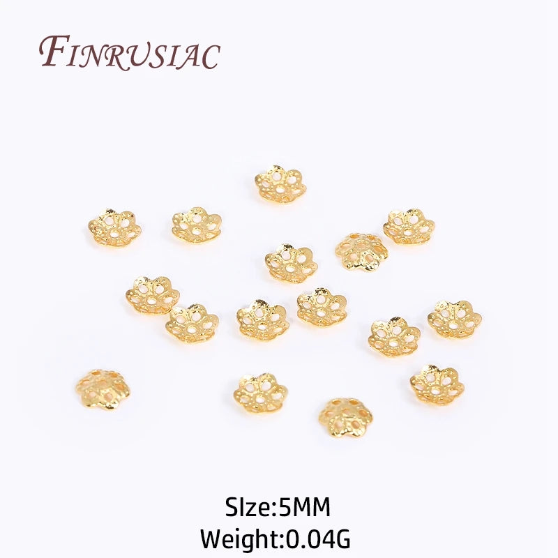 18K Plated Brass Filigree Bead Caps 50/100 pcs