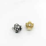 5.66mm Hole 316l Stainless Steel Crystal Crown/Tiara European Charm Beads