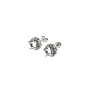 Rose Plated 925 Silver Stud Earrings Settings for Gemstone Moissanite