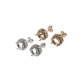 Rose Plated 925 Silver Stud Earrings Settings for Gemstone Moissanite