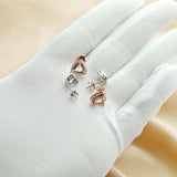 Rose Plated 925 Silver Trillion Stud Earrings Settings