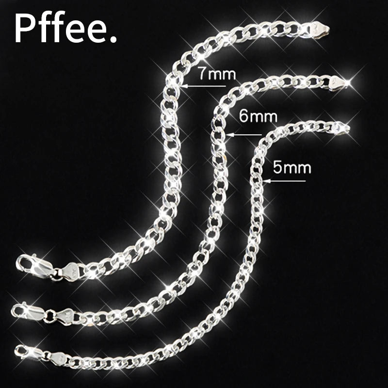 Sterling Silver 925 Men's Punk Bracelet Rock Chain Christmas Gift