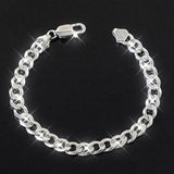 Sterling Silver 925 Men's Punk Bracelet Rock Chain Christmas Gift