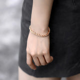 Rose Wave Twisted Rope Link Chain Bracelet for Women Men