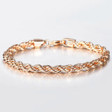 Rose Wave Twisted Rope Link Chain Bracelet for Women Men