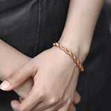 5/6mm 585 Rose Twisted Rope Chain Bracelet for Women Men