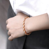 5/6mm 585 Rose Twisted Rope Chain Bracelet for Women Men