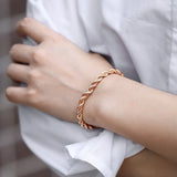 5/6mm 585 Rose Twisted Rope Chain Bracelet for Women Men