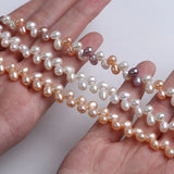 5-6mm AAAA Pink Mixed Rice Shape Freshwater Pearl Strand