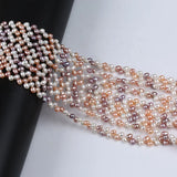 5-6mm AAAA Pink Mixed Rice Shape Freshwater Pearl Strand