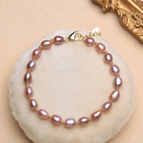Baroque Pearl Bracelet Freshwater Charm 14k Purple Women's Jewelry