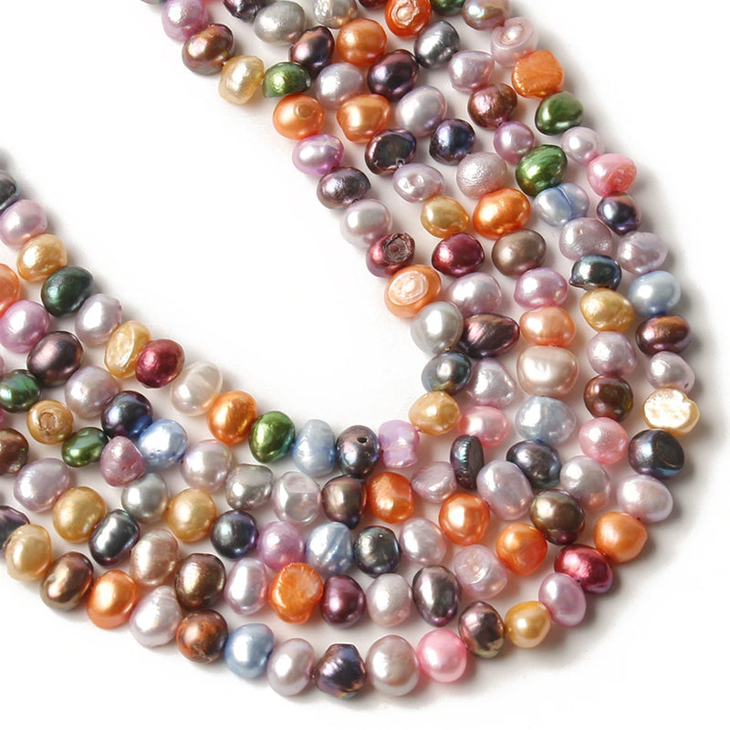 5-6mm Multicolor Freshwater Pearls Baroque Punch Beads for Jewelry Making