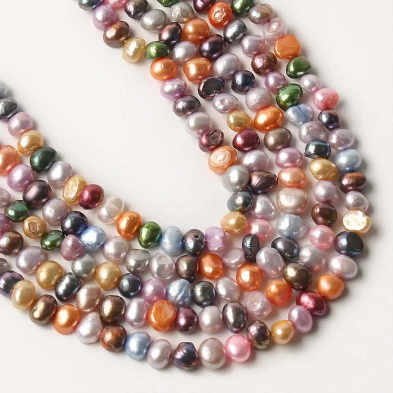 5-6mm Multicolor Baroque Freshwater Pearl Spacer Beads Jewelry Making