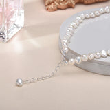 Baroque Freshwater Pearl Necklace, 925 Sterling Silver Choker for Women Girls