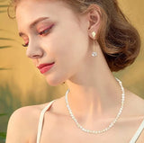 Baroque Freshwater Pearl Necklace, 925 Sterling Silver Choker for Women Girls