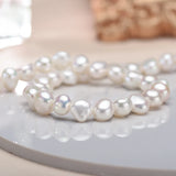 Baroque Freshwater Pearl Necklace, 925 Sterling Silver Choker for Women Girls