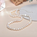 Baroque Freshwater Pearl Necklace, 925 Sterling Silver Choker for Women Girls