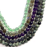 5-6mm Natural Stone Beads Faceted Spacer DIY Loose Beads