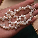 5-6mm Freshwater Pearl Light Three-Seven-Hole Small Baroque Beads DIY