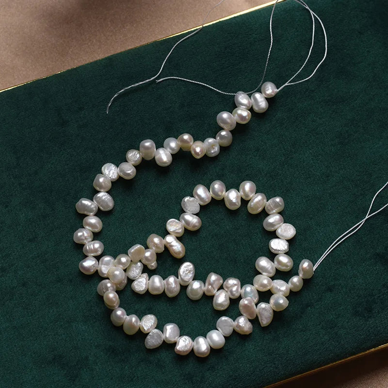 5-6mm Freshwater Pearl Light Three-Seven-Hole Small Baroque Beads DIY
