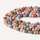 5-6mm Colorful Flat Round Freshwater Pearls Loose Punch Baroque Beads
