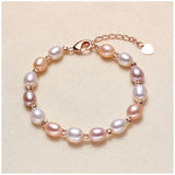 Sweet Small Rice Pearl Strand Bracelets for Women