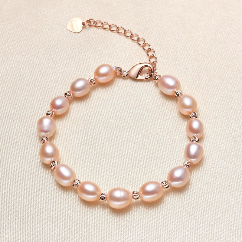 Sweet Small Rice Pearl Strand Bracelets for Women