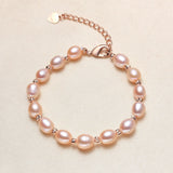 Sweet Small Rice Pearl Strand Bracelets for Women