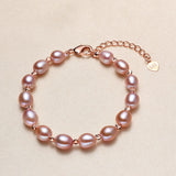 Sweet Small Rice Pearl Strand Bracelets for Women