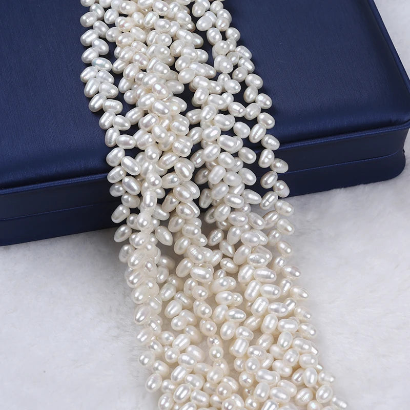 5-6mm Rice Pearl Strand Wheat Beads for Necklace and Bracelet