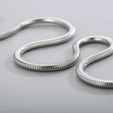 Stainless Steel Big Round Snake Chain Pendant Necklace For Men Women