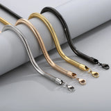 Stainless Steel Big Round Snake Chain Pendant Necklace For Men Women