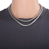 Stainless Steel Big Round Snake Chain Pendant Necklace For Men Women
