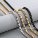 Stainless Steel Big Round Snake Chain Pendant Necklace For Men Women