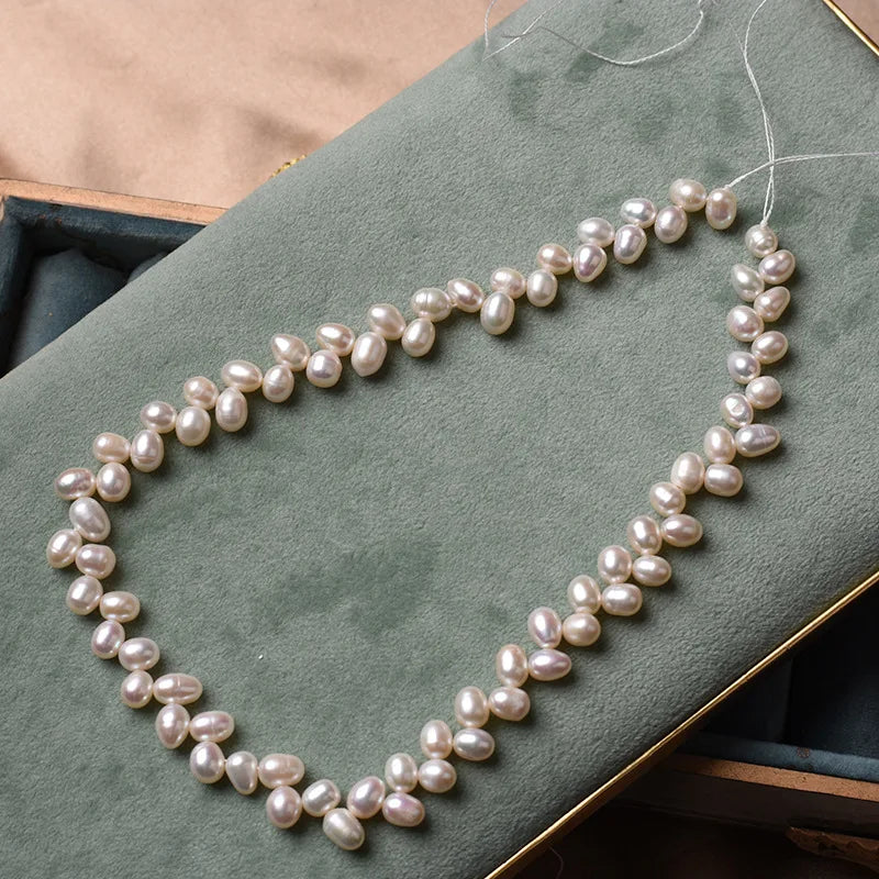 5-6mm Wheat Ear Shape Freshwater Pearl Rice Beads DIY Hand-Wearing Jewelry