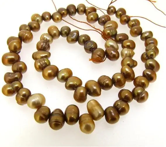 5-7mm Coffee Freshwater Pearl Loose Beads 14in DIY Jewelry Necklace LS3-087