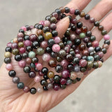 Natural Multicolor Tourmaline Bracelets Women Healing Elastic Bangles