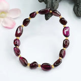 Natural Garnet Stone Jade Beaded Bracelets for Women