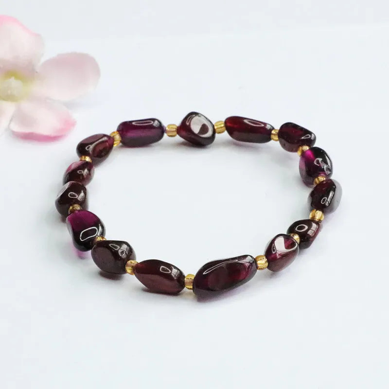 Natural Garnet Stone Jade Beaded Bracelets for Women
