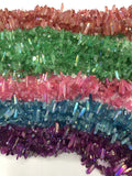 5-7mmx20-30mm Natural Green Quartz Wand Worry Stone Loose Beads Strand 15 inches