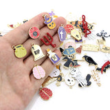 Mixed Enamel Christmas Keychains Lobster Clasp Charms Santa Snowflake Pendants