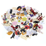 Mixed Enamel Christmas Keychains Lobster Clasp Charms Santa Snowflake Pendants