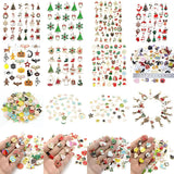 Mixed Enamel Christmas Keychains Lobster Clasp Charms Santa Snowflake Pendants