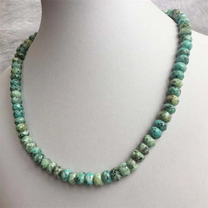 Vintage Green Africa Turquoise Necklace Natural Stone Jewelry