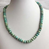 Vintage Green Africa Turquoise Necklace Natural Stone Jewelry