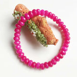 5*8MM Faceted Red Jade Bracelet Natural Stone Beads Relief Student Gift