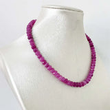 Faceted Rubellite Natural Stone Necklace Brazil Pink Red Bead Women Gemstone