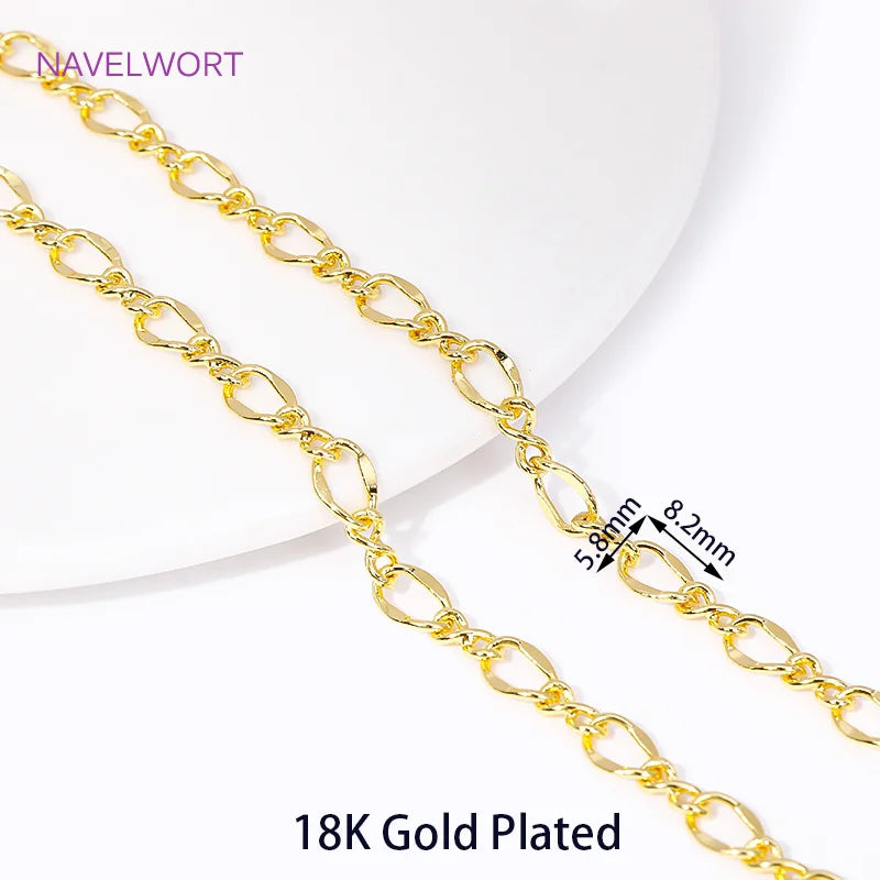 18K Plated Oval Chains for Jewelry Making - DIY Necklace Accessories