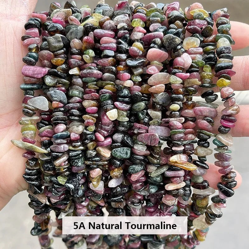 Natural Stone Chip Beads Irregular Shape Gravel 32'' DIY Jewelry Making