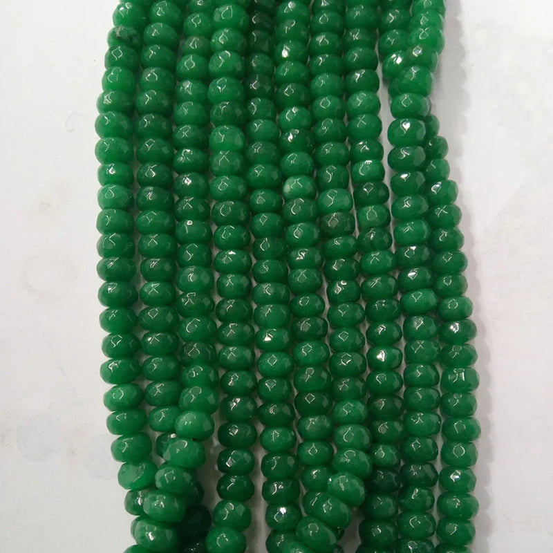 5x8mm Faceted Emerald Green Loose Beads DIY Jewelry Making